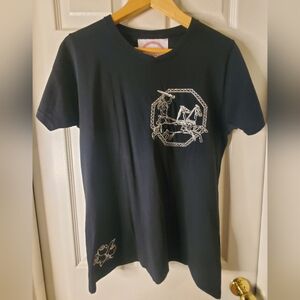 NWT Itchy Scratchy Patchy Womens XL Black/White Boudicca Short Sleeve Tee